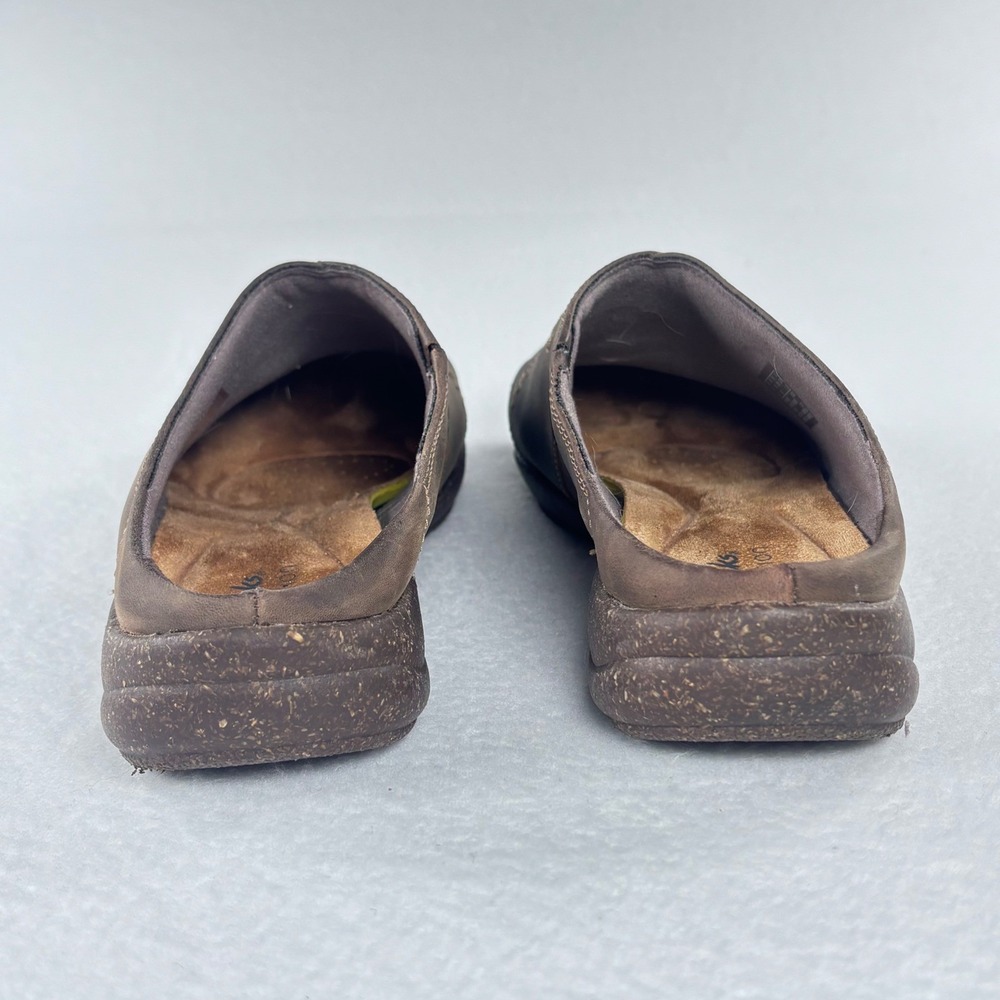 Clarks Brown Leather Mules Clogs Slip on Womens 8.5 M Earthy Boho - Picture 9 of 10